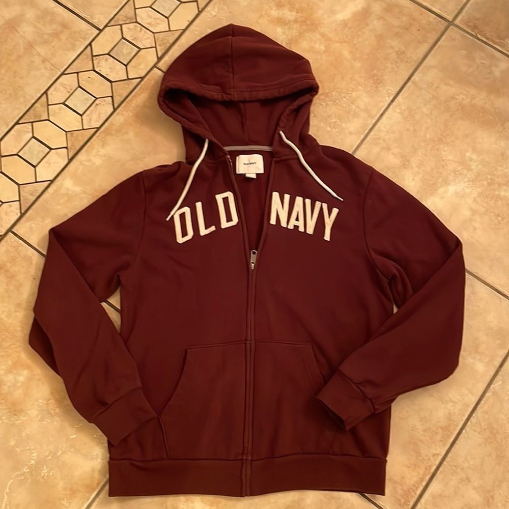 Maroon old navy hoodie zip up sweater large